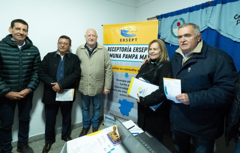 Una receptoría del ERSEPT, alumbrado público, obras hídricas y el pórtico de acceso fueron inaugurados en Pampa Mayo